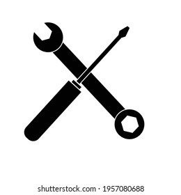 Adjustable spanner icon on a white background