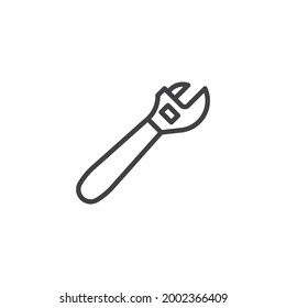 Adjustable spanner line icon. linear style sign for mobile concept and web design. Wrench outline vector icon. Symbol, logo illustration. Vector graphics