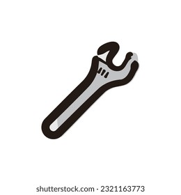 Adjustable spanner - Tool icon (Hand-drawn line, colored version)