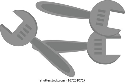 Adjustable spanners, illustration, vector on white background.