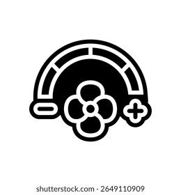 configurações de velocidade ajustáveis ícone de glifo vetor. sinal de configurações de velocidade ajustável. ilustração de símbolo isolado