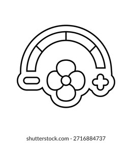 configurações de velocidade ajustáveis ícone de linha vetor. configurações de velocidade ajustáveis sinal. isolado contorno símbolo ilustração preta