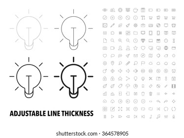 Adjustable Thin Line Icons