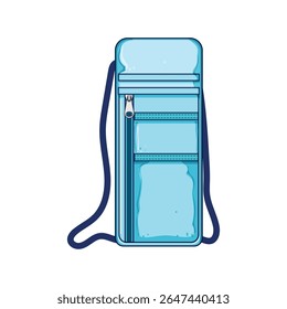 caricatura ajustável da bolsa do pescoço de viagem. alça escondida, compacta antifurto, respirável durável ajustável da bolsa do pescoço de viagem.