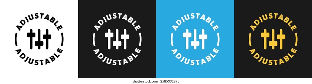 Adjustable vector label on different backgrounds.