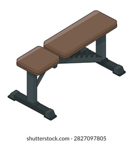 Adjustable weight training bench with padded brown seat and backrest, black frame and angled support mechanism for strength training and gym exercise