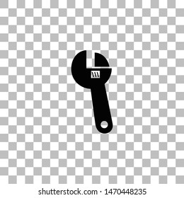 Adjustable wrench. Black flat icon on a transparent background. Pictogram for your project
