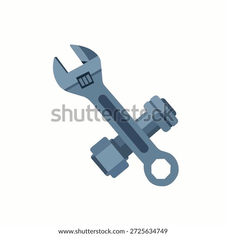 Adjustable wrench and bolt icon for repair and maintenance services