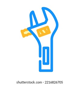 vector de icono de color llave inglesa ajustable. señal de llave ajustable. ilustración de símbolo aislado