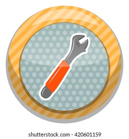 Adjustable wrench colorful icon
