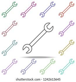 adjustable wrench concept line icon. Elements of construction tools in multi color style icons. Simple icon for websites, web design, mobile app, info graphics