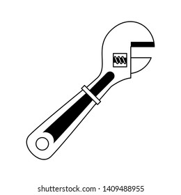 Adjustable wrench construction tool cartoon vector illustration graphic design