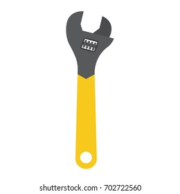 Adjustable wrench flat icon, build and repair, spanner sign vector graphics, a colorful solid pattern on a white background, eps 10.