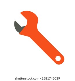 adjustable wrench flat icon illustration color