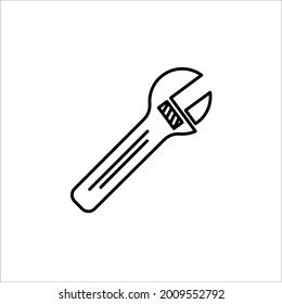  adjustable wrench glyph icon, tool and repair