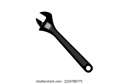 Adjustable wrench glyph icon, tool and repair, monkey wrench sign, vector graphics, a solid pattern on a white background, eps 10