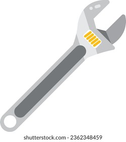 adjustable wrench hand tool flat illustration