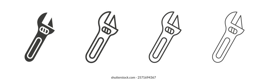 Adjustable wrench icon collection for website design, app, UI design.