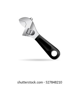 Adjustable wrench icon in color.