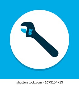 Adjustable wrench icon colored symbol. Premium quality isolated plumber element in trendy style.