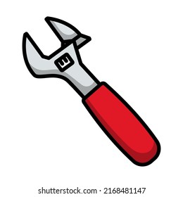 Icono de llave ajustable. Contorno de negrita editable con diseño de relleno de color. Ilustración vectorial.