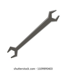 Adjustable wrench icon flat design style. Hand tools. Isolated on background white. Vector illustration. Spanner isolated