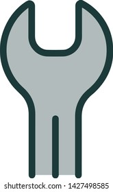 Adjustable wrench icon flat style illustration isolated on white background