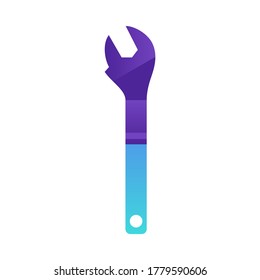 Adjustable wrench icon isolated on white background. Construction tools illustration. Tools clip art in flat design