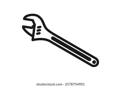 adjustable wrench icon line design