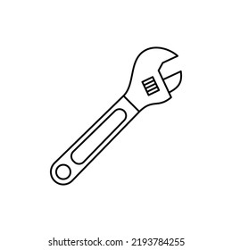 Adjustable Wrench icon in line style icon, isolated on white background