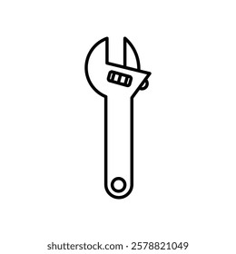 Adjustable wrench icon in liner stroke style