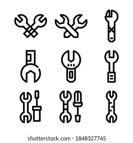 adjustable wrench icon or logo isolated sign symbol vector illustration - Collection of high quality black style vector icons
