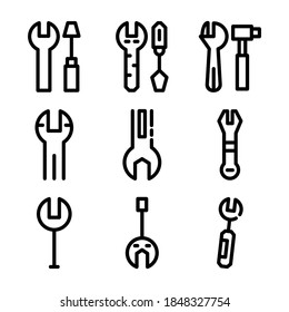 icono de llave ajustable o logotipo símbolo de signo aislado ilustración vectorial - Colección de iconos vectoriales de estilo negro de alta calidad
