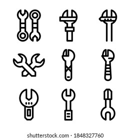 adjustable wrench icon or logo isolated sign symbol vector illustration - Collection of high quality black style vector icons
