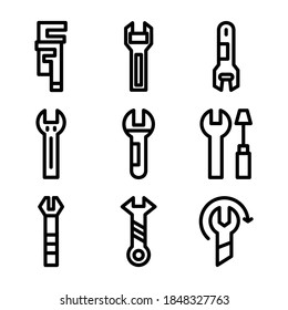 adjustable wrench icon or logo isolated sign symbol vector illustration - Collection of high quality black style vector icons
