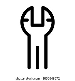 icono de llave ajustable o logotipo símbolo de signo aislado ilustración vectorial - iconos vectoriales de estilo negro de alta calidad
