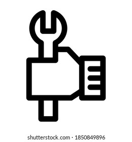 adjustable wrench icon or logo isolated sign symbol vector illustration - high quality black style vector icons
