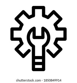icono de llave ajustable o logotipo símbolo de signo aislado ilustración vectorial - iconos vectoriales de estilo negro de alta calidad
