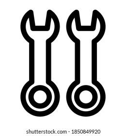 icono de llave ajustable o logotipo símbolo de signo aislado ilustración vectorial - iconos vectoriales de estilo negro de alta calidad
