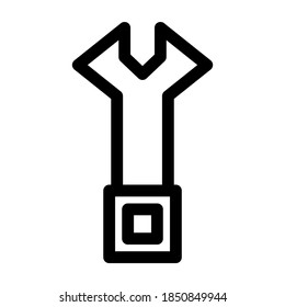 icono de llave ajustable o logotipo símbolo de signo aislado ilustración vectorial - iconos vectoriales de estilo negro de alta calidad
