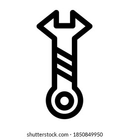 adjustable wrench icon or logo isolated sign symbol vector illustration - high quality black style vector icons
