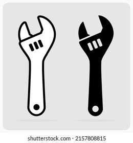 Adjustable wrench icon, Monkey wrench in vector illustration