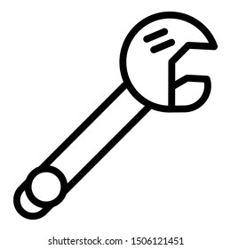 Adjustable wrench icon. Outline adjustable wrench vector icon for web design isolated on white background