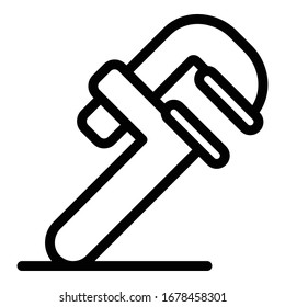 Adjustable wrench icon. Outline adjustable wrench vector icon for web design isolated on white background