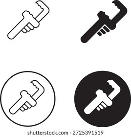 Adjustable wrench icon set for plumbing and repair isolated on white background, Vector, illustration