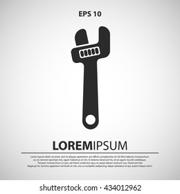 adjustable wrench icon. wrench sign