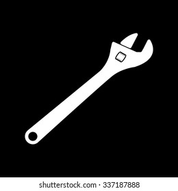 The adjustable wrench icon. Adjustable wrench symbol. Flat. Vector illustration