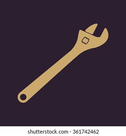 The adjustable wrench icon. Adjustable wrench symbol. Flat. Vector illustration