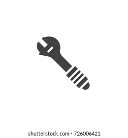 Adjustable wrench icon vector, filled flat sign, solid pictogram isolated on white. Symbol, logo illustration.