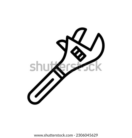 Adjustable Wrench icon in vector. Illustration